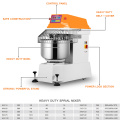 13500W Commercial Dough Mixer Flour Dough Mixer For Pizza Electric Spiral Mixer 100kg